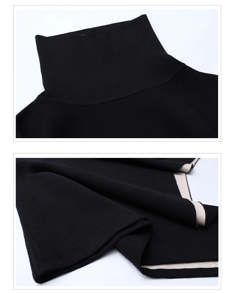 Женский комплект из 2 предметов трикотажный пуловер с накидкой и брюки высокой