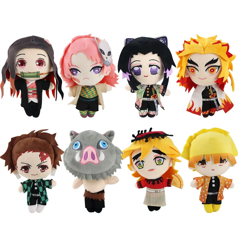 21-23 см убийца демона Kimetsu No Yaiba Kyoujurou Kamado Nezuko Shinobu Tanjirou Zenitsu Inosuk Douma Sabito плюшевые игрушки куклы Подарки