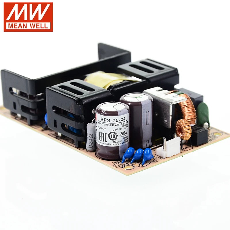 MEAN WELL RPS-75-24 3.2A 24V 75W надежный зеленый медицинский класс открытая рамка импульсный