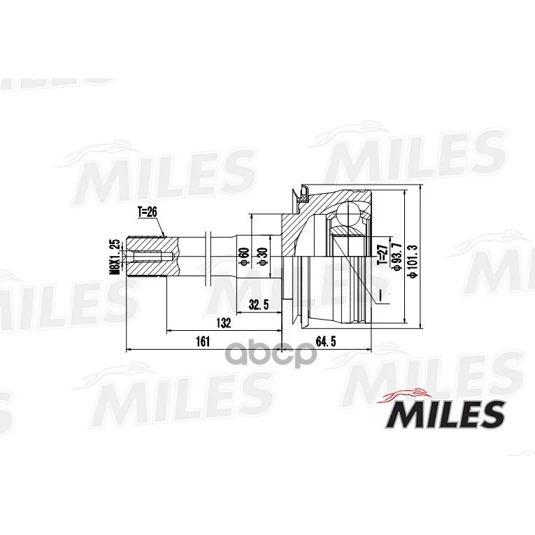 Шрус Toyota 4runner Ii-Iii/Hilux 2.4-3.0 87-02 Нар. Miles Ga20450 Miles арт. GA20450