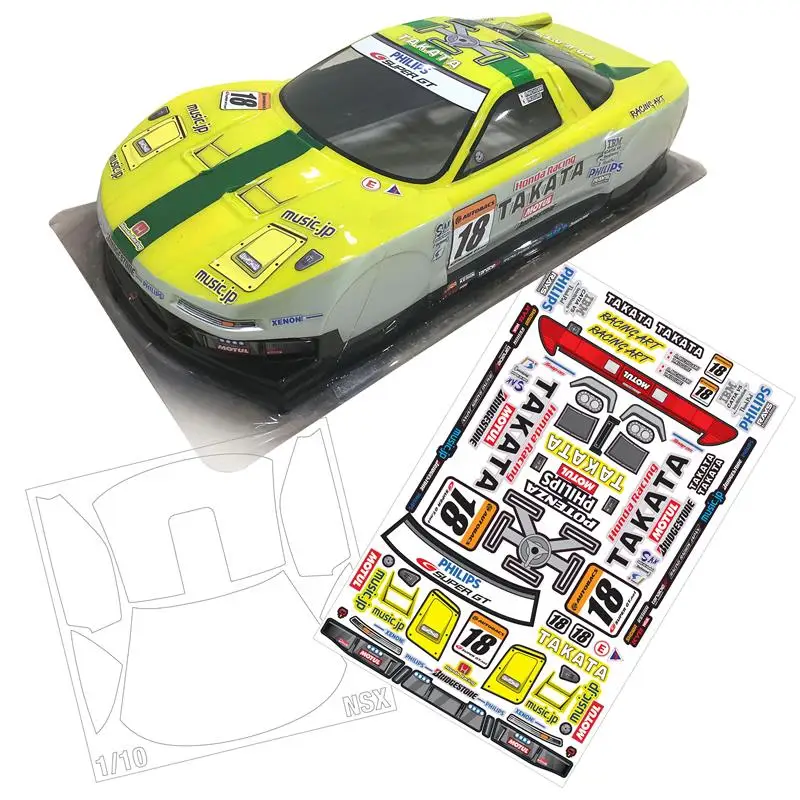 Team C 1/10 NSX прозрачный корпус с задним крылом 190 мм ширина для Tamiya kyosho HPI