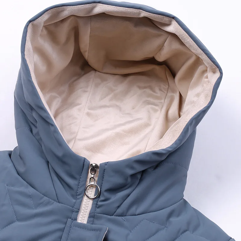 

2019 Winter Korean-style New Style Warm Cotton-padded Jacket Hooded with Zipper Mid-length Slim Fit Slimming Mixed Colors Cotton