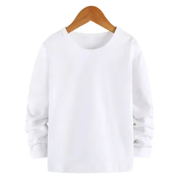

wholesale girls solid cotton clothes long sleeve t-shirts baby kids boys girls clothing boys spring t-shirts tops tees 7116 02