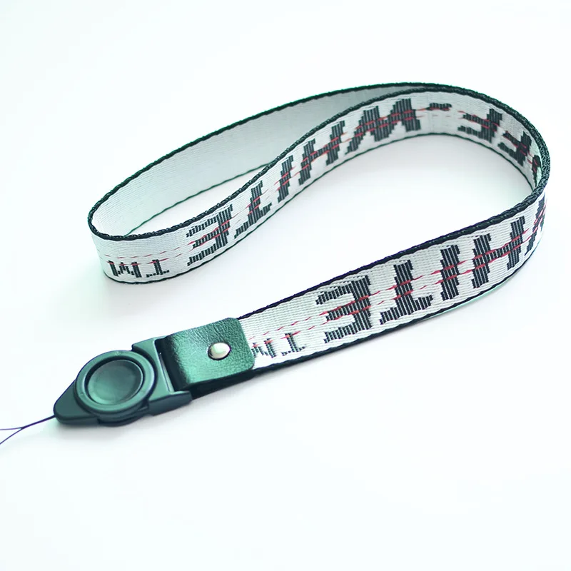 Silver long B Off White брелок Плетеный для женщин и мужчин лента чехол для телефона ремешок брелок автомобильный брелок-кошелек сумка подвеска брелок llaveros - Color: Silver long B