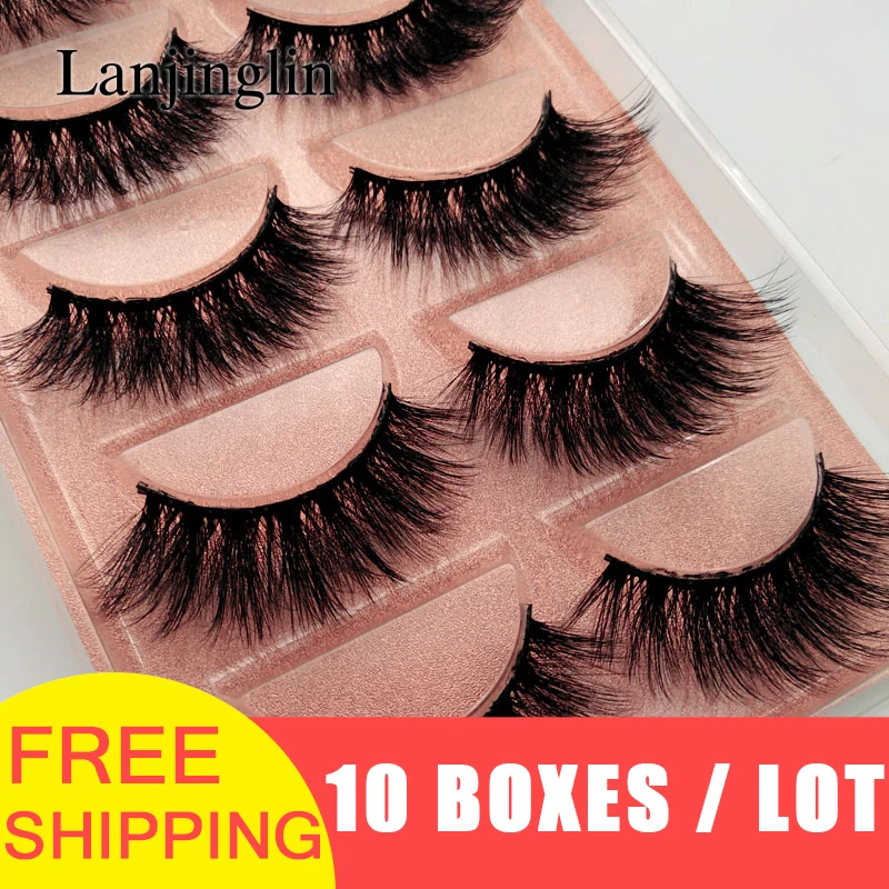 Оптовая продажа 10 коробок норковые ресницы натуральные накладные объемные 3d