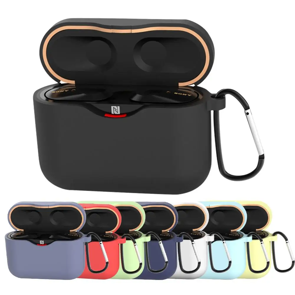 

Silicone Headphone Protective Case Wireless Bluetooth Headset Storage Case with Hook for Sony WF-1000XM3 Earphones Case Cover