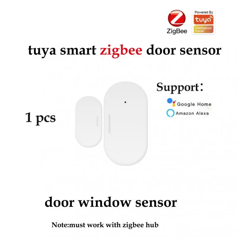 1-5 Pieces Zigbee Sensor Tuya Smart Door Sensor Wifi Window Open Detection Realtime Monitor Work With Alexa Google Smart Life panic button for seniors