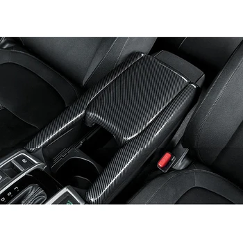 

Black Central Armrest box panels 3 pieces set Decor Carbon Fiber Look New