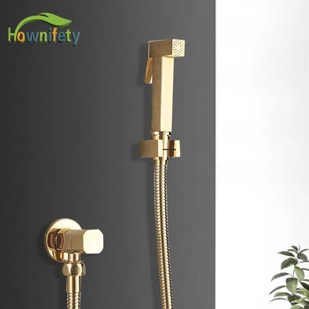 

Gold Bathroom Bidet Faucet Only ColdWater Crane Bath Toilet flushing tool wash ground toilet