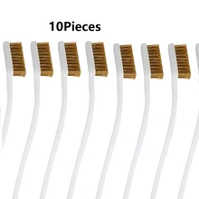 MEGA – outil de nettoyage d'imprimante 3D, brosse à dents en fil de cuivre, poignée de brosse en cuivre pour buse, bloc chauffant, nettoyage de lit chaud, 10 pièces 