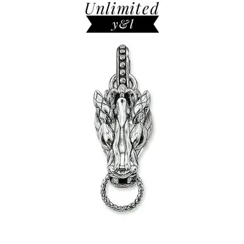 

Dragon Head Charm Carrier Thomas Style 925 Sterling Silver Jewelry Connector for Women Men Necklace Accessories Wholesale