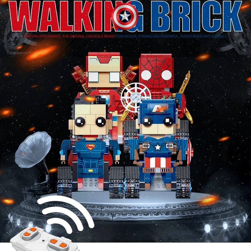 GSBAN Technic Creator RC Remote Control Robot Spiderman Iron Man Marvel Superhero Figures Building Blocks Toys For Children Gift