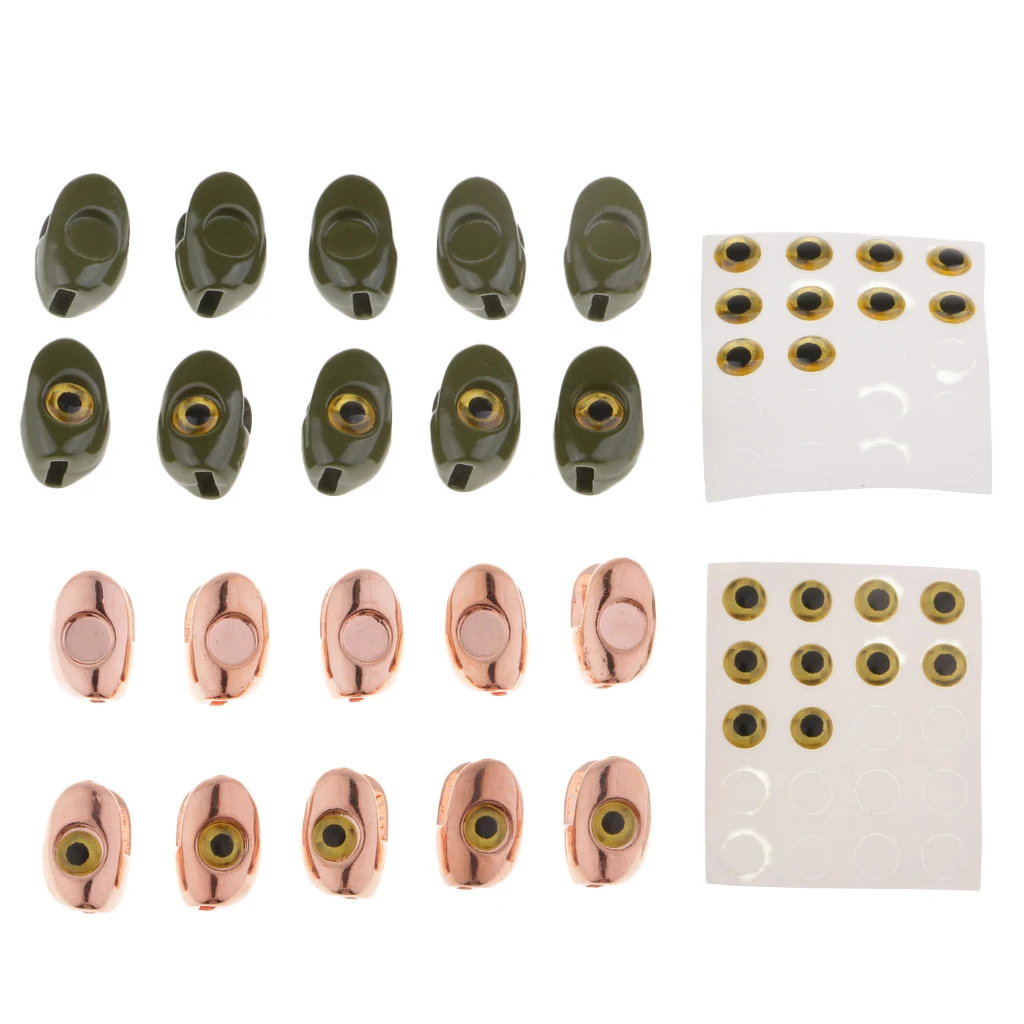 10pcs Fly Tying Skulpin Copper Head With 3D Eyes For Streamers / Tube Flies