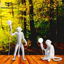 Современные разноцветные обезьянки, американский кантри, пеньковая веревка, подвесные светильники, смола, искусство, лофт, промышленный домашний декор, торшер, светильник