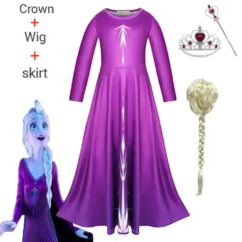 

Christmas Girls Dress Anna Elsa 2 Cosplay Party Vestidos Girl Clothing Elsa Costume Snow Queen Elsa Dress 3-10yrs