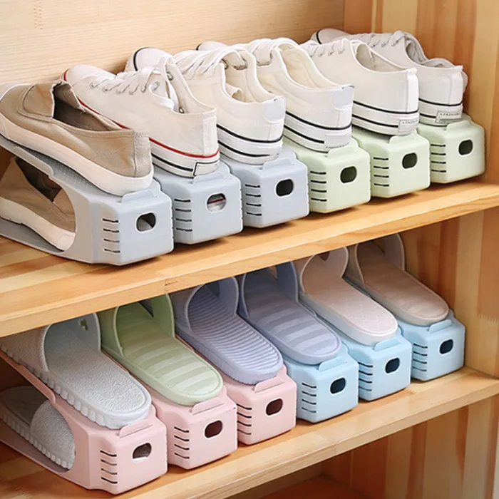 New 10Pcs Shoe Slots Organizer Adjustable Shoe Racks Space Saver Storage Stand NE