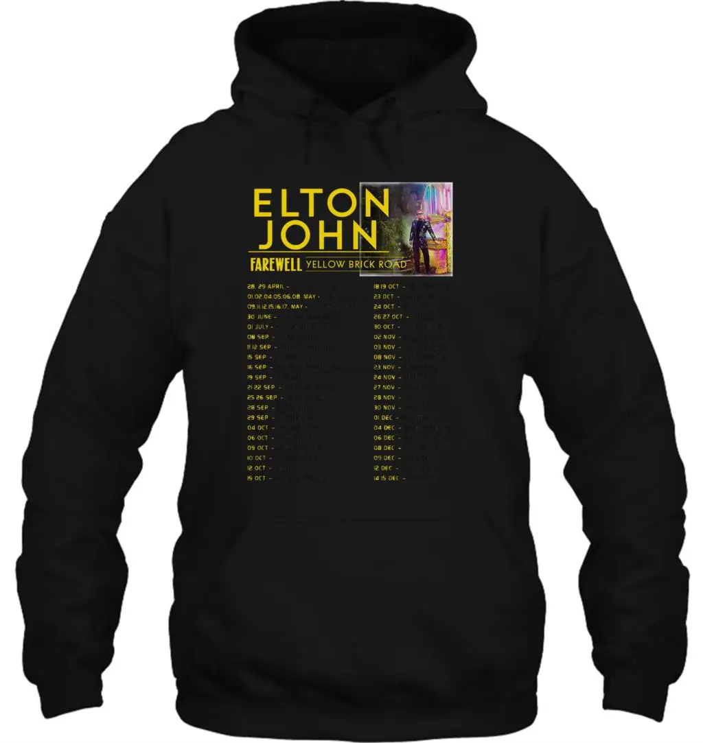 Мужская толстовка с капюшоном Elton John tour, желтая футболка с изображением кирпичной дороги, все размеры, женская уличная одежда