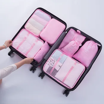 

8Pcs/Set Waterproof Travel Storage Bag Set Suitcase Shoes Pouch Clothes Toiletry Luggage Makeup Organiser for Camping Hiking