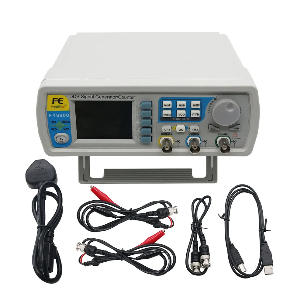 Maxgeek FY6800-60M DDS генератор сигналов двухканальный 0 01-100 МГц функция произвольной