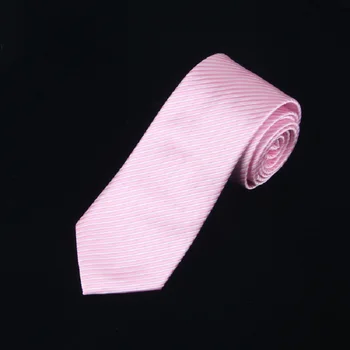 

High Quality 2020 New Designers Brand Fashion Formal Suit 7cm Tie for Men Pinstripe Pink Necktie Wedding Banquet with Gift Box