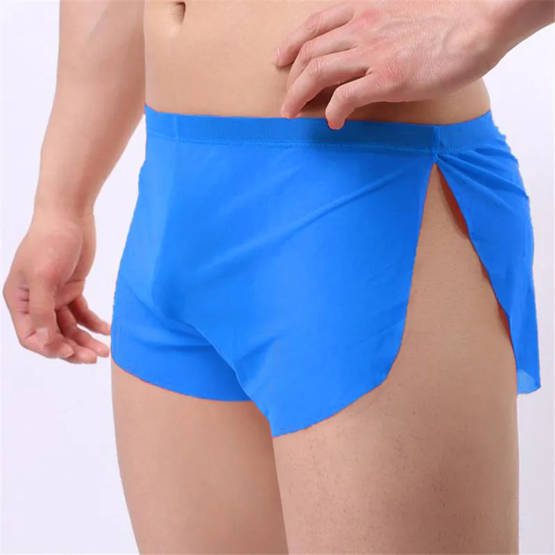 

Hot Sale Mens Underwear Boxer shorts Summer Men's boxers Ice Transparent Low Waist Sexy Panties Gay Seamless Silkly underwear