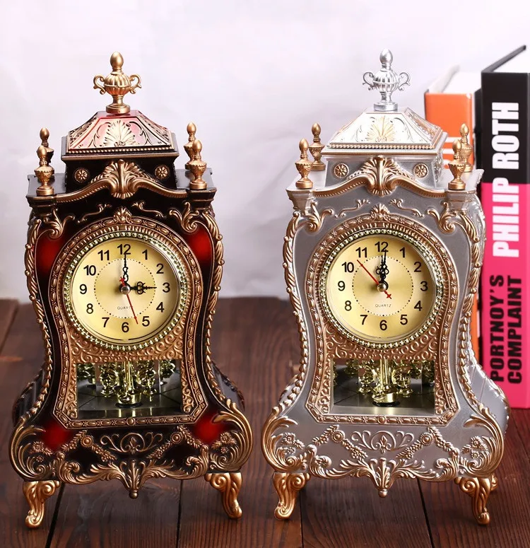 Reloj De Mesa Retro De Estilo Europeo, Reloj De Mesa Silencioso Para Sala  De Estar, Mesita De Noche, Adornos Creativos Decorativos, De Cuarzo -  Relojes Antiguos De Pared - AliExpress