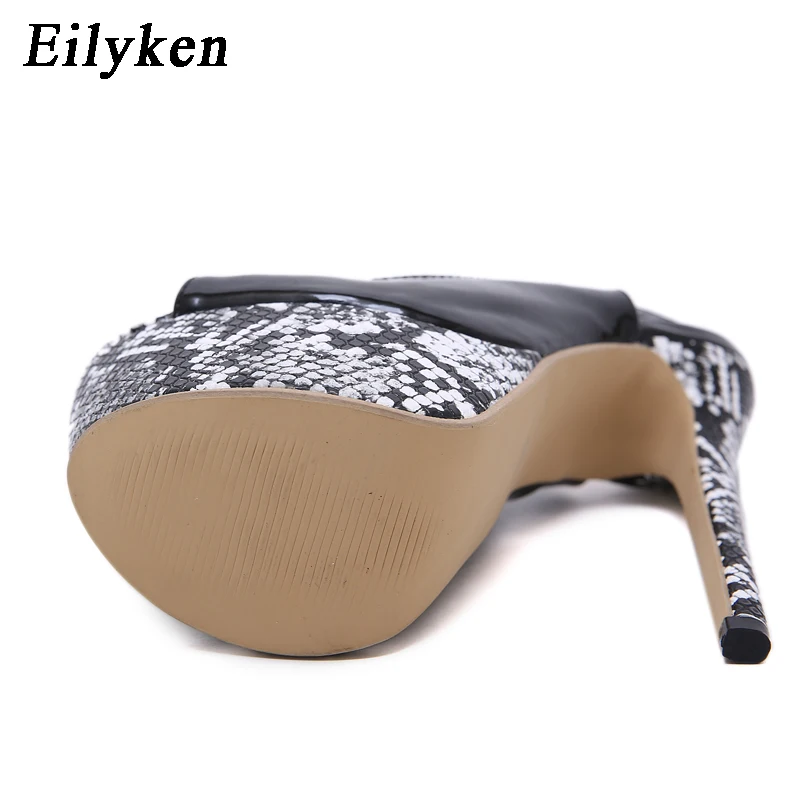 Eilyken/Новинка года; женские туфли-лодочки из змеиной кожи; туфли на платформе с открытым носком на высоком каблуке; женские пикантные туфли-лодочки; туфли для выпускного; свадебные вечерние туфли