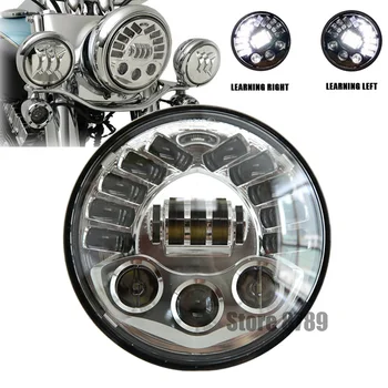 

Motorcycle 7" Adaptive H4 LED Headlamp For Softail Fat Boy Deluxe Electra Glide Freewheeler Accessories 7 Inch Round Headlight