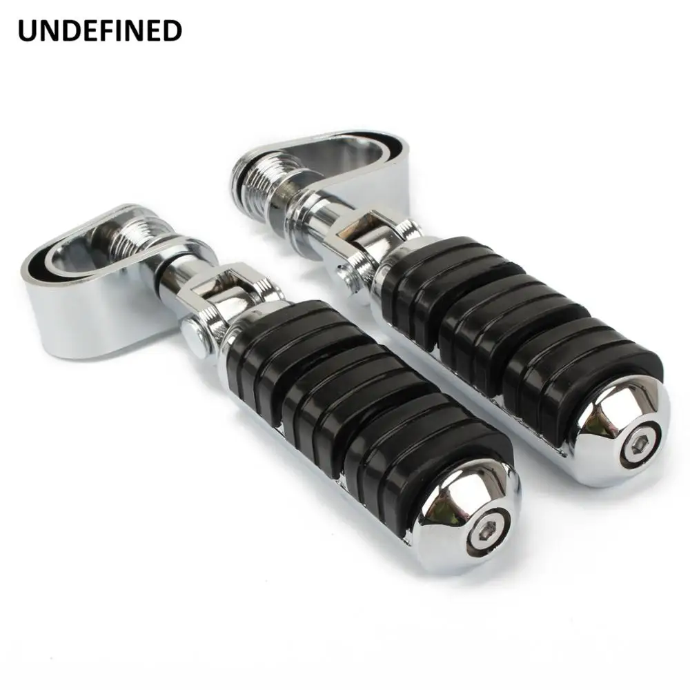 Chrome Footpeg 1 1/4" 32mm Highway Engine Crash Bar Guard Foot Pegs