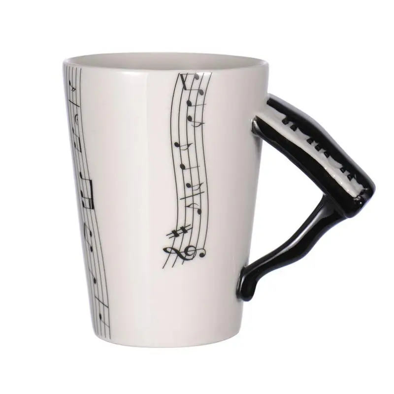 Creative Music Violin Guitar Ceramic Mug Coffee Tea Milk Stave Cups with Handle Coffee Mug Novelty Gifts for Wedding Birthday - Цвет: 12