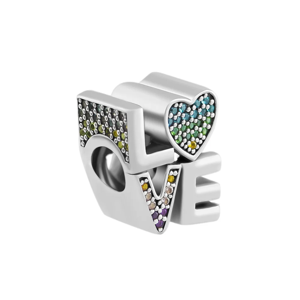 925 Silver Original Beads For Jewelry Making Rainbow Love Charm Fits European Sterling Bracelets Woman DIY | Украшения и