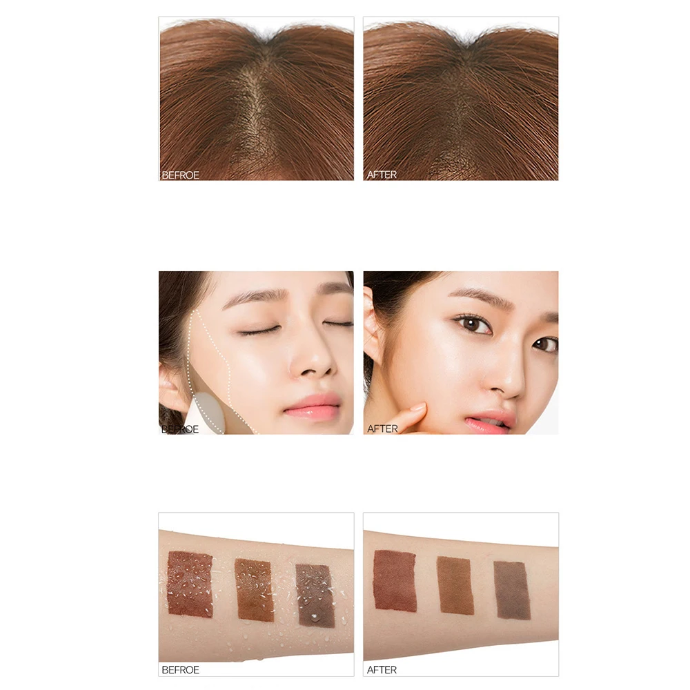 3 Colors Waterproof Modification Filling Powder Repair Shading Powder Eyebrow Filling Forehead Hairline Artifact Unisex