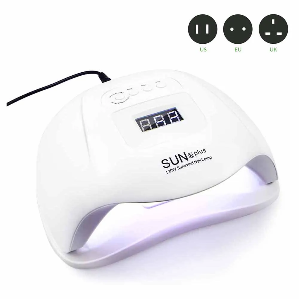 72W White Сушилка для ногтей Светодиодная УФ-лампа для ногтей для маникюра Pecicure инструменты ЖК-дисплей Дисплей 10/30/60/99s Timeing инфракрасный чувствительный - Цвет: 72W White