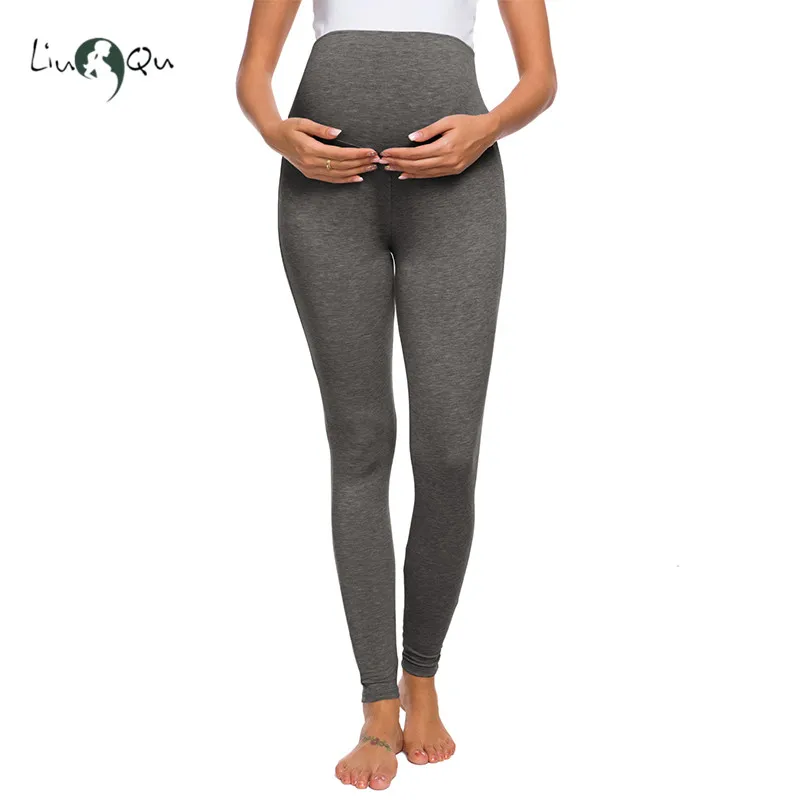 Maternity Women's Maternity Full Length French Terry Secret Fit Belly Leggings Elastic Stretch Soft Sports Pants Yoga Pants