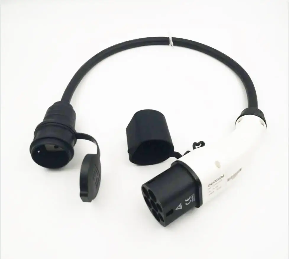 

EVSE Charging Adapter 16A type 2 to shuko socket ev plug convertor car charger to outlet converter