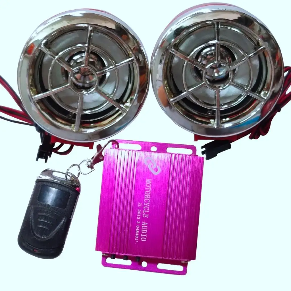 Motorcycle Radio Mp3 Audio FM Player Speaker Scooter Moped USB Alarm System