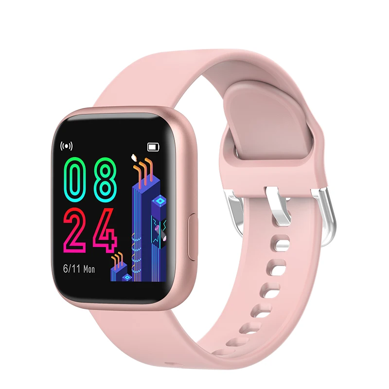 Slicone-Pink ESEED P4, женские Смарт-часы, IP67, водонепроницаемые, полный экран, сенсорный, 20 дней, долгий режим ожидания, пульсометр, умные часы для мужчин, для android ios - Цвет: Slicone-Pink