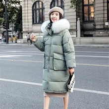 Пуховик зимний женский Повседневный свободный меховой пуховик Женская парка Одежда Женская Veste Femme Hiver Kledin