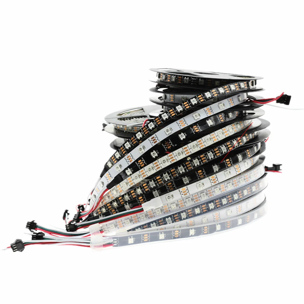 Ws2812b Ws2812 СВЕТОДИОДНАЯ лента SMD 5050 индивидуально Адресуемая умная Волшебная программируемая RGB Светодиодная лента с яркостью светильник
