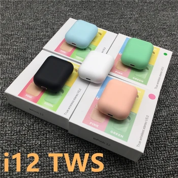 

I12 TWS Wireless Headphones Bluetooth 5.0 Earphone Matte Macaron Earbuds Pop-up Window Intelligent Touch Portable PK I9S I7S I12