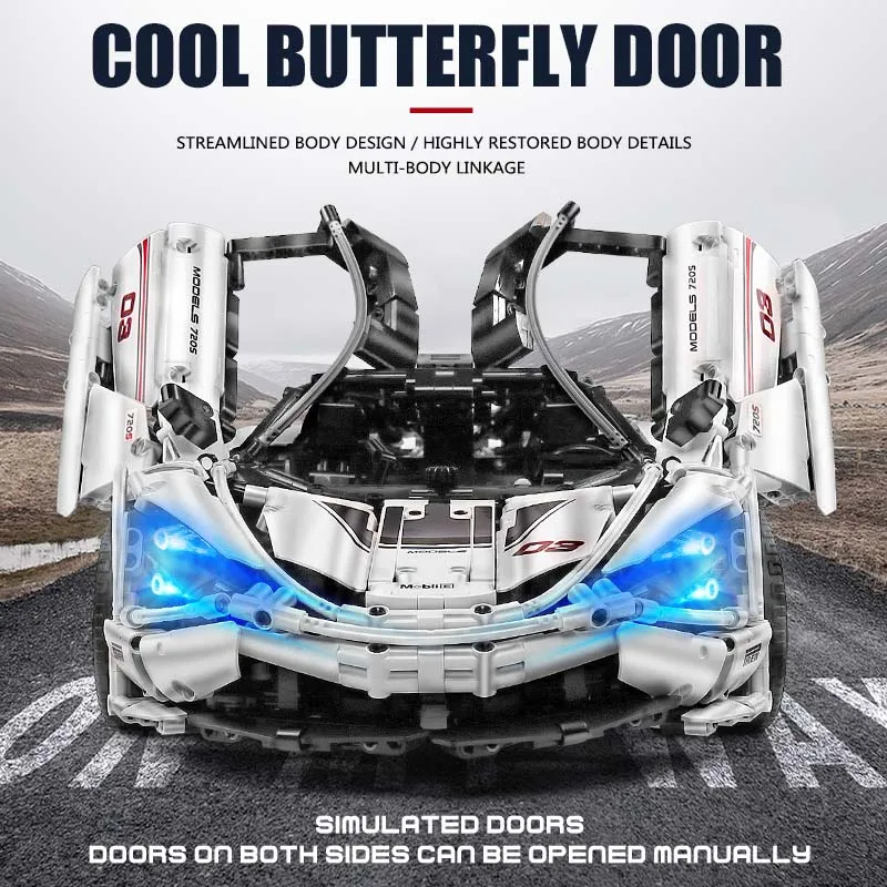 Mould King APP Raido с дистанционным управлением городской автомобиль McLaren P1 супер