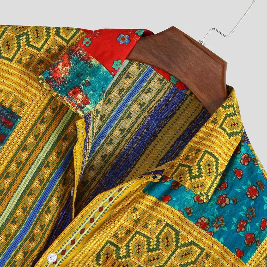 Страуса Chemise Homme национальные рубашки мужские с длинным рукавом блузки с отворотом рубашки винтажные рубашки мужские рубашки Camisa Masculina