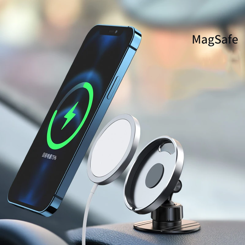 カーマウントmagsafeオリジナル充電器強力な痕跡車ナビゲーション電話スタンド簡単なインストールiphone12シリーズペーストホルダー Aliexpress 携帯電話 電気通信