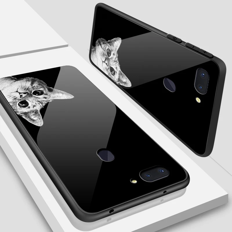 W218 Противоударный жесткий чехол для OPPO R15X R17 Pro A3S A39 A57 A59 A7X A9 закаленное Стекло крышка Reno10x зум F1S F9 F11 найти K1TPU ракушками - Цвет: W218