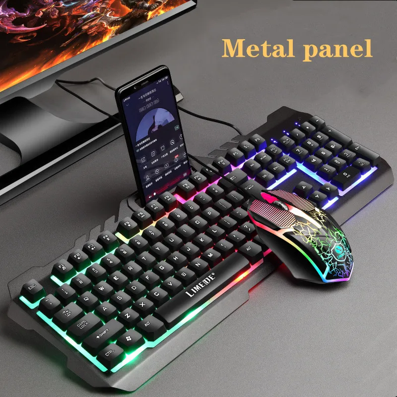 

T21 Wired Keyboard and Mouse Set Backlit Gaming Keyboard Game Silent Mechanical Keyboard for Pc Laptop Office Games