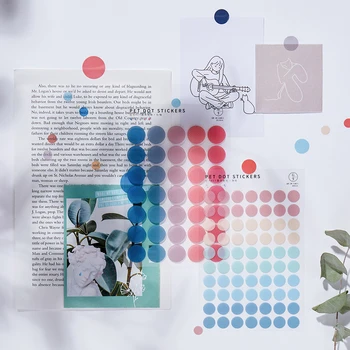 

3 pcs Basic Color Dot Decorative Sticker Books Scrapbooking DIY Note PET Sticker Flakes Stationary Accessories Art Supplie