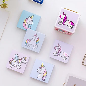 

5Pcs/ Set Cartoon Unicorn Creative Sticky Notes Paste Times Sticky Note Paper Portable Notebook School Office Supply Random