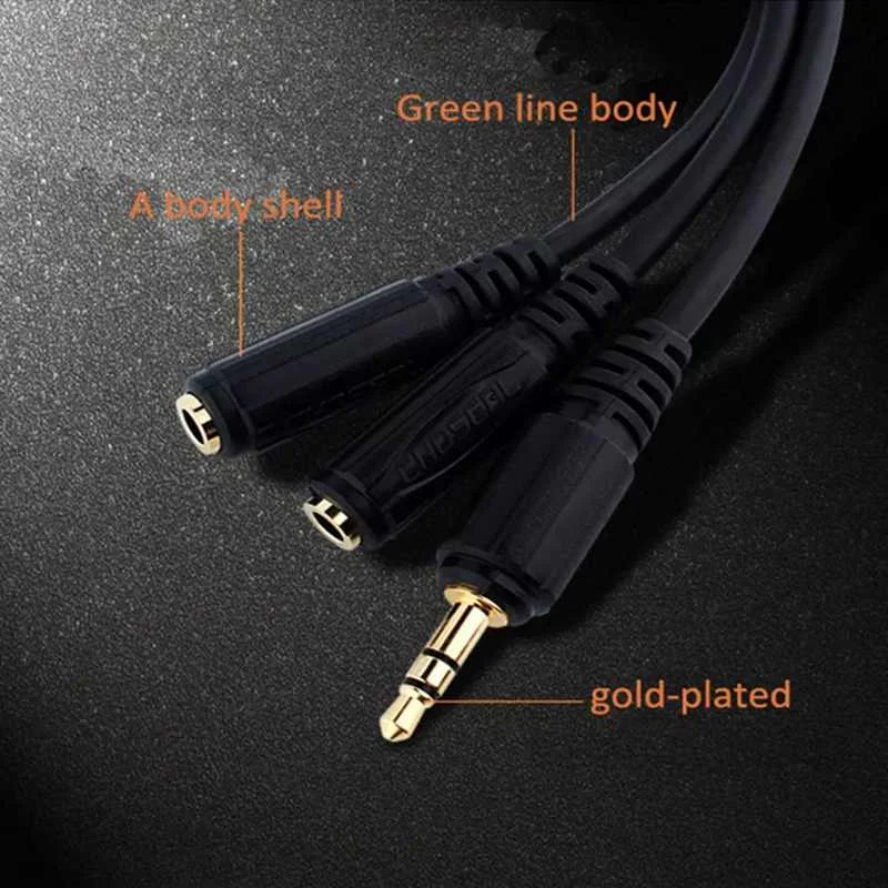 CHOSEAL QS3014 3 5 мм AUX аудио кабель наушники сплиттер мужчин и женщин золотое покрытие 1