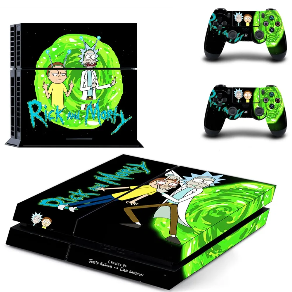 Rick and Morty полное покрытие лицевые панели наклейка для PS4 наклейка для консоли и контроллеров playstation 4 наклейка для PS4 виниловая наклейка