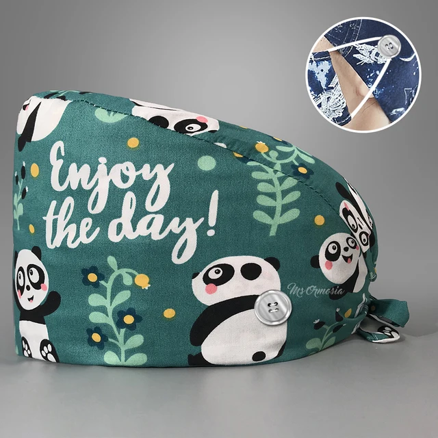 Fashion cotton Cute bird Cartoon print hats adjustable Scrub hat beauty salon nursing cap laboratory pet shop fashion scrub caps 12248